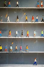 Giorgio Stocco - people walking 79- opera unica, Antiek en Kunst