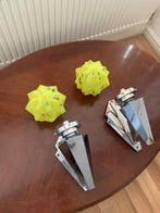 Applique murale (2) - Verre, Chrome, Métal - Paire rare de, Antiquités & Art