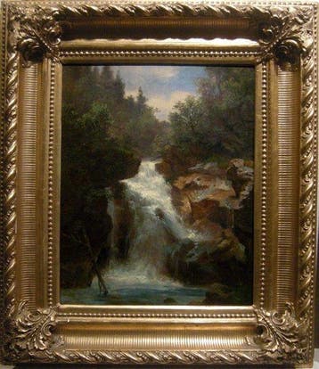 Carl Hasch (1834-1897), attributed t - Waterfall by Velden, Antiquités & Art