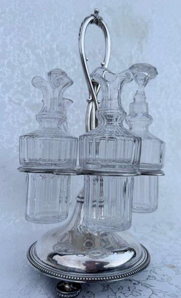 Christofle - Suikerkom - Verzilverd, Glas - Geen