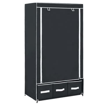 vidaXL Kledingkast 87x49x159 cm stof zwart, Huis en Inrichting, Kasten | Kleerkasten, Verzenden, Nieuw
