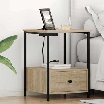 vidaXL Nachtkastje 2 st Sonoma Eik 42 x 41 x 56 cm Bewerkt, Verzenden, Nieuw