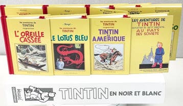 Tintin - Set van 9 mini facsimiles zwart-wit - - 1987, Boeken, Nieuw
