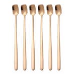 Fako Bijoux - 6 Lange IJslepels - Vierkante Mini IJslepels -, Verzenden, Nieuw