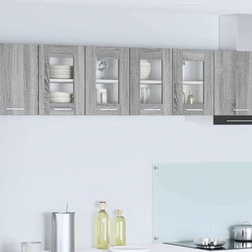 vidaXL Hangkast 2 st Grijs Sonoma Bewerkt hout, Verzenden, Nieuw