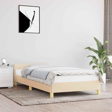 vidaXL Bedframe met hoofdeinde zonder matras 90x190 cm stof, Verzenden
