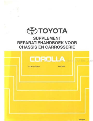 2000 TOYOTA COROLLA (SUPPLEMENT) CHASSIS & CAROSSERIE