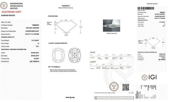 Zonder minimumprijs - Ring - 18 karaat Witgoud - 1.28ct. tw., Bijoux, Sacs & Beauté, Bagues