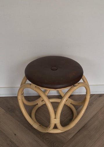 Pouf - Ottoman / Kruk - Bois courbé / bois chauffé à la