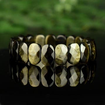 Obsidiaan Gouden iriserende obsidiaan - Edelsteenkwaliteit -