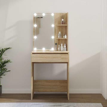vidaXL Kaptafel met LED-verlichting 60x40x140 cm sonoma, Huis en Inrichting, Verzenden, Nieuw