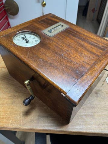Tijdregisterklok - Gledhill-Brook - Hout, Messing -
