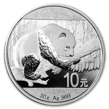 China. 10 Yuan 10 x 30g ¥10 CNY Chinese Silver Panda Coin