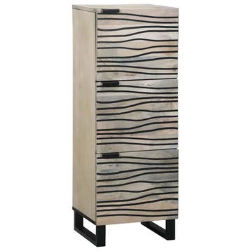 vidaXL Highboard Mango Hout Wit en Zwart 40 x 33 x 110 cm, Huis en Inrichting, Kasten | Dressoirs, Verzenden, Nieuw