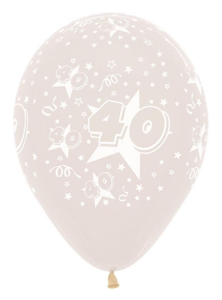 Ballonnen Number 40 Stars Crystal Clear 30cm 25st, Hobby & Loisirs créatifs, Articles de fête, Envoi