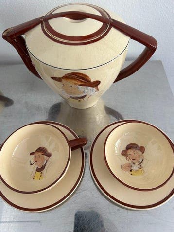 Service à café (5) - Porcelaine - Bretagne peint à la main