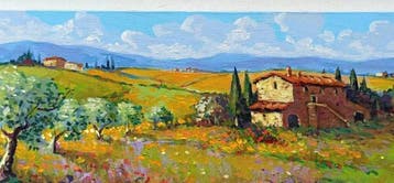 Gino Masini (1949) - Flowering in the countryside - Tuscany