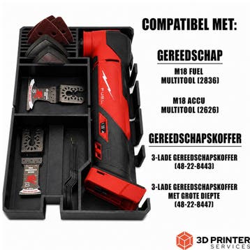 Organizer-inleg voor Milwaukee M18 BMT/M18 FMT multitool, Ophalen of Verzenden, Nieuw