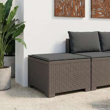 vidaXL Eén-zits Tuin Sofa met Kussen Rieten Look PP, Verzenden