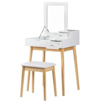 Toiletmeubel wit | Invouwbare spiegel | Laatste Stuks!, Huis en Inrichting, Ophalen of Verzenden, Met wielen, Nieuw