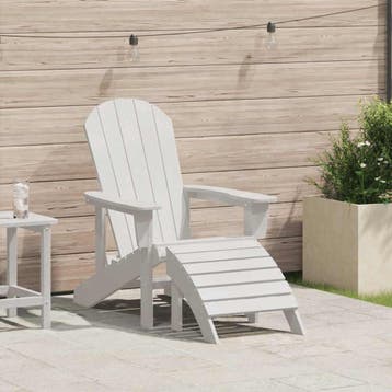 vidaXL Adirondack-stoel Wit HDPE, Tuin en Terras, Verzenden, Nieuw