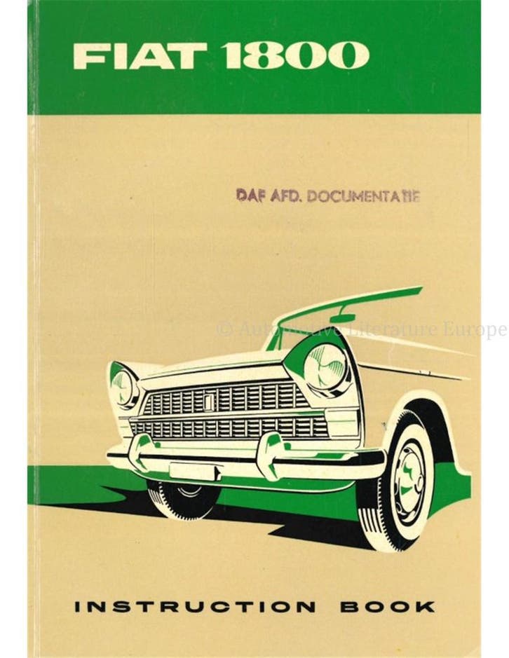 1959 FIAT 1800 INSTRUCTIEBOEKJE ENGELS, Autos : Divers, Modes d'emploi & Notices d'utilisation