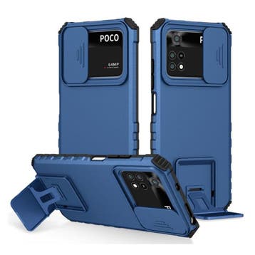 Xiaomi Poco M3 Pro - Kickstand Hoesje met Camera Slide -, Verzenden