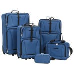 vidaXL 5-delige Kofferset stof blauw, Verzenden, Nieuw