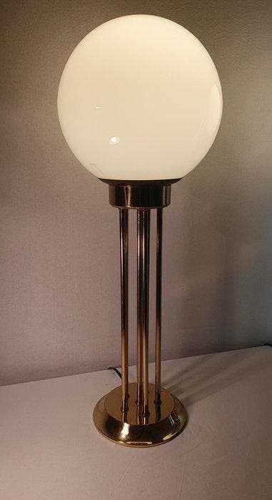 WOJA - Twee vintage lampen - Lampe de table - Laiton, Verre, Antiquités & Art, Antiquités | Éclairage