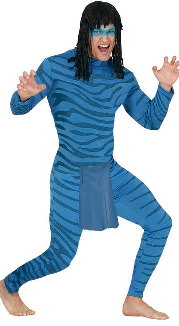 Second Skin Met Strepen Blauw M, Verzenden