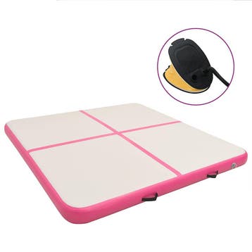 vidaXL Gymnastiekmat met pomp opblaasbaar 200x200x10 cm PVC, Sport en Fitness, Yoga en Pilates, Verzenden, Nieuw