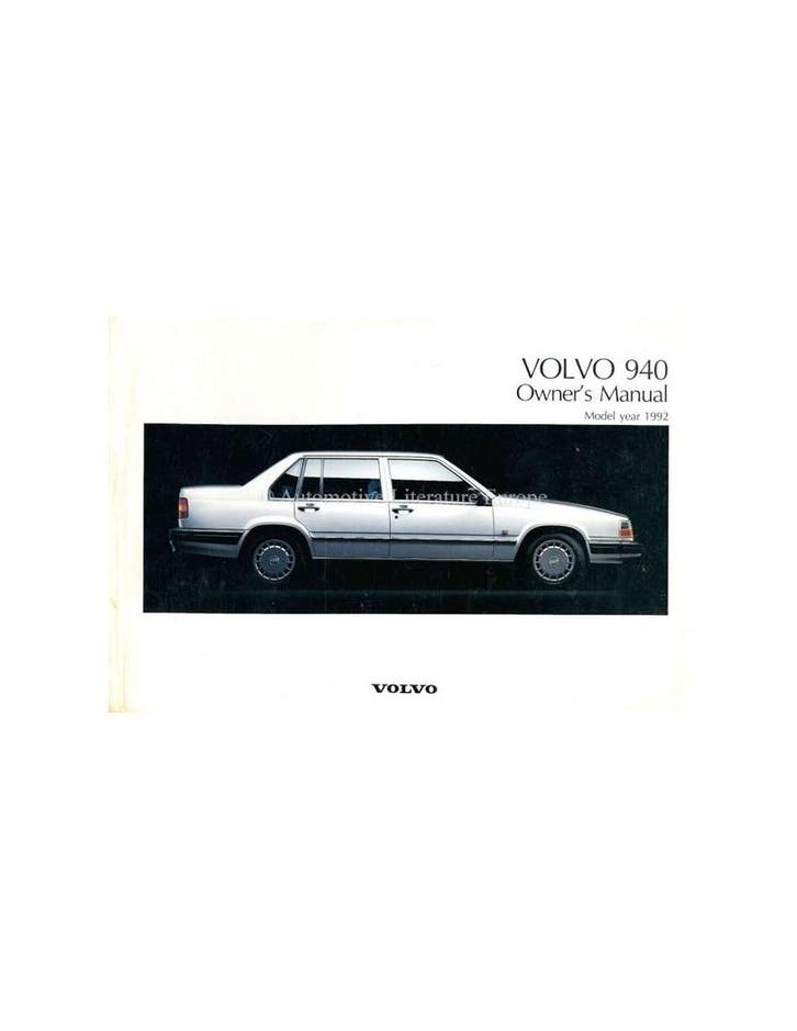 1992 VOLVO 940 INSTRUCTIEBOEKJE ENGELS, Autos : Divers, Modes d'emploi & Notices d'utilisation, Enlèvement ou Envoi
