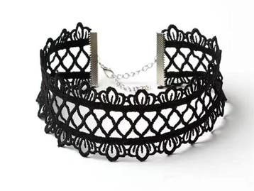 Veiling - Choker - Zwart - Kant / Lace