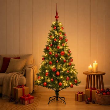 vidaXL Kunstkerstboom met Ballen 120 cm 150 LEDs Warmwit, Verzenden