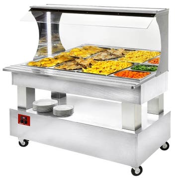 Verwarmd Buffet | GOURMET LINE | Hout/RVS | 4x 1/1 GN |, Verzenden, Nieuw in verpakking