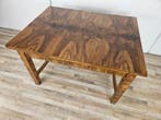 Eettafel - Uitklapbare Art Deco-tafel in olijfhoutburl -