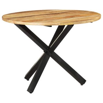 vidaXL Eettafel rond 100x100x75 cm ruw mangohout, Huis en Inrichting, Verzenden, Nieuw