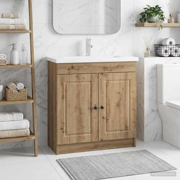 vidaXL Badkamer onder Wastafel Kast Artisanaal eiken 56 x, Verzenden, Nieuw