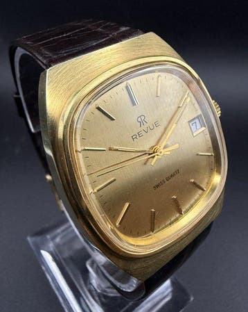 Revue Thommen - Swiss Quartz Date – cal. ETA 960.111 – Gold, Nieuw