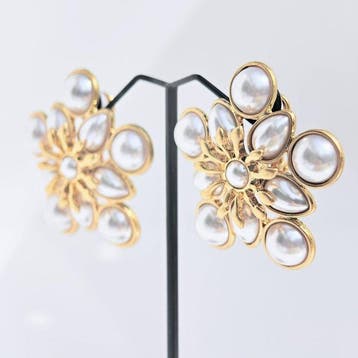 Oscar De La Renta - Verguld - Oorbellen - Witte