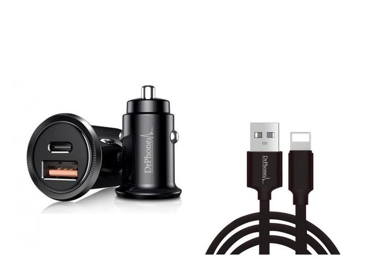 DrPhone Invisible Pro - Autolader - 30W - USB-C met PD, Télécoms, Téléphonie mobile | Chargeurs pour téléphone, Envoi