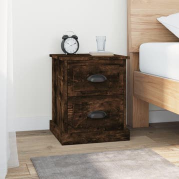 vidaXL Nachtkastje 39x39x47,5 cm bewerkt hout gerookt eiken, Verzenden, Nieuw