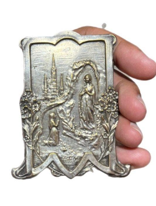Belangrijke devotionele plaquette Lourdes – Meesterwerk, Antiquités & Art, Curiosités & Brocante