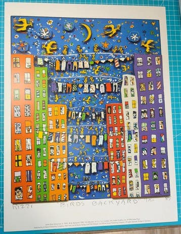 James Rizzi (1950-2011) - BIRDS BACKYARD