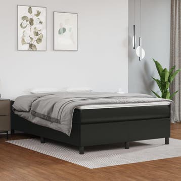 vidaXL Boxspring met matras kunstleer zwart 140x200 cm, Verzenden, Nieuw