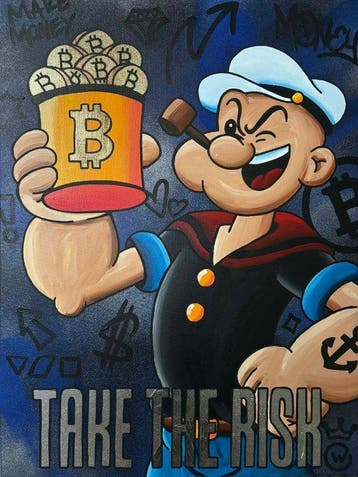 Xavier Van Walsem (1980) - Popeye take the risk bitcoin, Antiek en Kunst