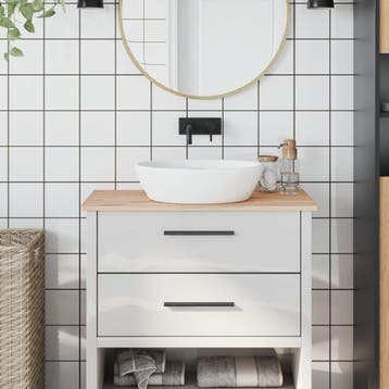 vidaXL Wastafelblad 80x40x1,5 cm massief beukenhout, Huis en Inrichting, Keuken | Keukenelementen, Verzenden, Nieuw