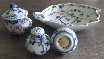 Royal Copenhagen - Salière et poivrière (4) - Musselmalet -, Antiek en Kunst