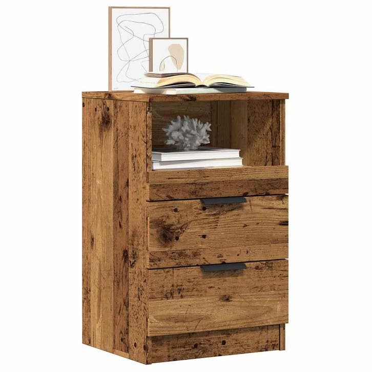 vidaXL Nachtkastjes 2 st 40x36x65 cm bewerkt hout oud, Huis en Inrichting, Slaapkamer | Nachtkastjes, Nieuw, Verzenden