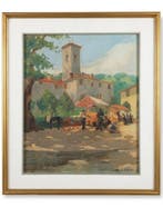 Gino Albieri (1881-1949) - Mercatino sotto la Torre, Antiek en Kunst